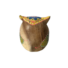 Load image into Gallery viewer, Hand-Painted Wooden Owl Figurine - Pastel Pink &amp; Blue Theme