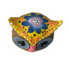 Load image into Gallery viewer, Hand-Painted Wooden Owl Figurine - Pastel Pink &amp; Blue Theme