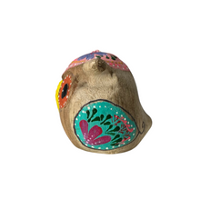 Load image into Gallery viewer, Hand-Painted Wooden Owl Figurine - Pink Blue &amp; Floral Patterns