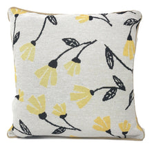 Load image into Gallery viewer, DaDa Bedding Yellow Fleur Floral Botanical Spring Tapestry Throw Pillow Cover, 16" x 16" (18112)