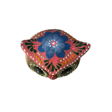 Load image into Gallery viewer, Hand-Painted Wooden Owl Figurine - Pink &amp; Green Vibrant Design