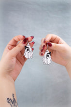 Load image into Gallery viewer, Spooky Snuggle Cat Ghost Earrings