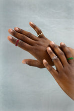 Load image into Gallery viewer, Green Gem Titanium Rings