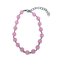 Load image into Gallery viewer, Amethyst Frosted Scalloped Amelia Necklace