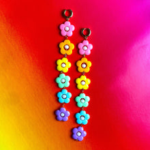 Load image into Gallery viewer, Pastel Rainbow Flower Statement Earrings