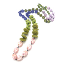 Load image into Gallery viewer, Sage &amp; Soft Pink Rosary Rope Necklace
