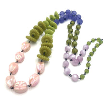Load image into Gallery viewer, Sage &amp; Soft Pink Rosary Rope Necklace
