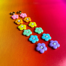 Load image into Gallery viewer, Pastel Rainbow Flower Statement Earrings