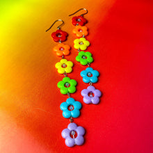 Load image into Gallery viewer, Opaque Flower Rainbow Earrings