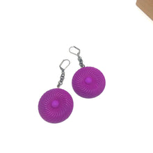 Load image into Gallery viewer, Violet Matte Pinwheel Earrings