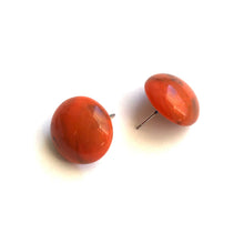 Load image into Gallery viewer, Coral Marbled Medium Retro Button Stud Earrings - 18mm