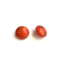 Load image into Gallery viewer, Coral Marbled Medium Retro Button Stud Earrings - 18mm