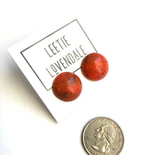 Load image into Gallery viewer, Coral Marbled Medium Retro Button Stud Earrings - 18mm