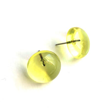 Load image into Gallery viewer, Lemon Yellow Transparent Retro Button Stud Earrings
