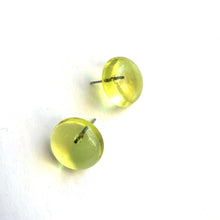 Load image into Gallery viewer, Lemon Yellow Transparent Retro Button Stud Earrings