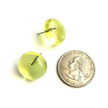 Load image into Gallery viewer, Lemon Yellow Transparent Retro Button Stud Earrings