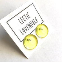 Load image into Gallery viewer, Lemon Yellow Transparent Retro Button Stud Earrings