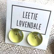 Load image into Gallery viewer, Lemon Yellow Transparent Retro Button Stud Earrings