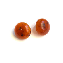 Load image into Gallery viewer, Carnelian Honey Amber Speckled Granite Retro Button Stud Earrings