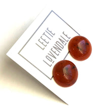 Load image into Gallery viewer, Carnelian Honey Amber Speckled Granite Retro Button Stud Earrings