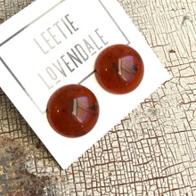 Load image into Gallery viewer, Carnelian Honey Amber Speckled Granite Retro Button Stud Earrings
