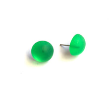 Load image into Gallery viewer, Kelly Green Ghost Foil Back Button Stud Earrings