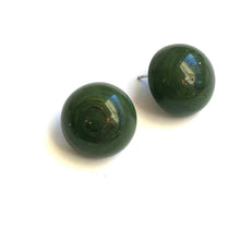 Load image into Gallery viewer, Evergreen Marbled Lucite Retro Button Stud Earrings
