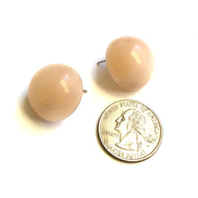 Load image into Gallery viewer, Champagne Cream Moonglow Retro Button Stud Earrings