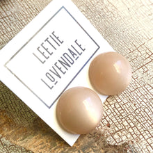 Load image into Gallery viewer, Champagne Cream Moonglow Retro Button Stud Earrings