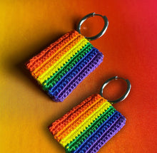 Load image into Gallery viewer, Crocheted Rainbow Earrings