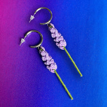 Load image into Gallery viewer, Lavender Crocheted Earrings