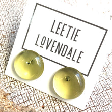 Load image into Gallery viewer, Champagne Yellow Transparent Retro Button Stud Earrings