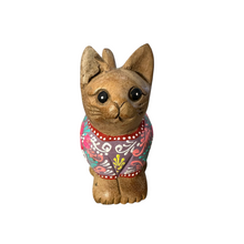 Load image into Gallery viewer, Brown with Pastel Floral – Rosewood Serenity Cat