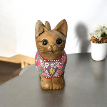 Load image into Gallery viewer, Brown with Pastel Floral – Rosewood Serenity Cat