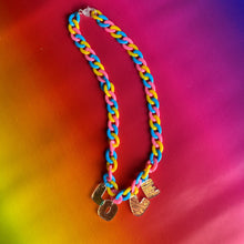 Load image into Gallery viewer, Pink Yellow Blue "LOVE" Pride Necklace