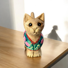 Load image into Gallery viewer, Light Wood with Pink &amp; Blue Floral – Ocean Breeze Cat