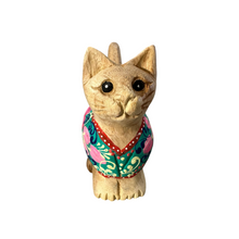 Load image into Gallery viewer, Light Wood with Pink &amp; Blue Floral – Ocean Breeze Cat