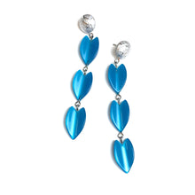 Load image into Gallery viewer, Silver &amp; Capri Moonglow Lucite Statement Earrings