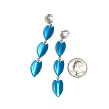 Load image into Gallery viewer, Silver &amp; Capri Moonglow Lucite Statement Earrings