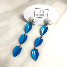 Load image into Gallery viewer, Silver &amp; Capri Moonglow Lucite Statement Earrings