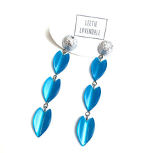 Load image into Gallery viewer, Silver &amp; Capri Moonglow Lucite Statement Earrings