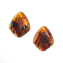 Load image into Gallery viewer, Tortoise Scalloped Fan Lucite Stud Earrings