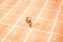 Load image into Gallery viewer, Tiny Moon and Star Stud Earrings