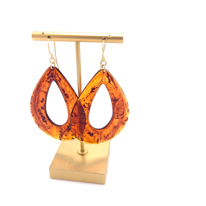 Tortoise Jumbo Teardrop Earrings