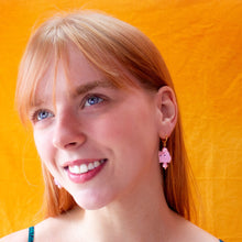 Load image into Gallery viewer, Glass Beaded Precious Pink Pig Earrings