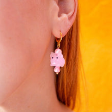 Load image into Gallery viewer, Glass Beaded Precious Pink Pig Earrings