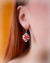 Load image into Gallery viewer, Glass Beaded Peppermint Candy Earrings