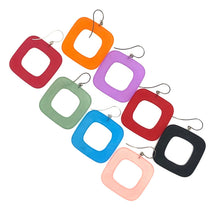 Load image into Gallery viewer, Deco Square Donut Drop Earrings