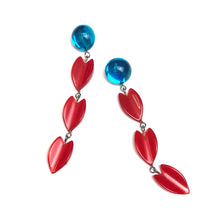 Load image into Gallery viewer, Capri &amp; Cherry Red Moonglow Lucite Statement Earrings