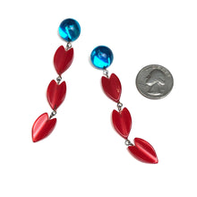 Load image into Gallery viewer, Capri &amp; Cherry Red Moonglow Lucite Statement Earrings